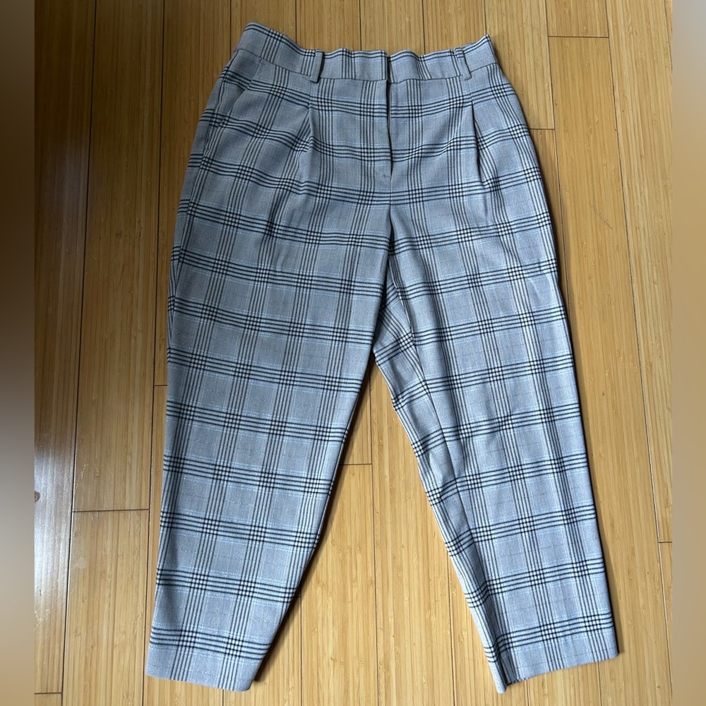 LOFT Straight Leg Plaid Pants